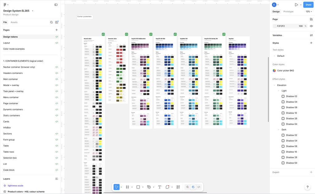 Design system color tokens