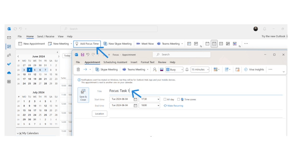 Outlook Focus Time